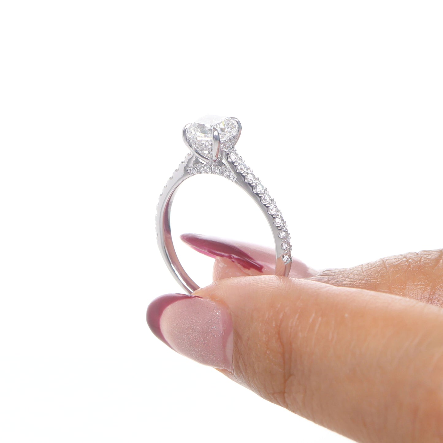 Linnaeus Square Cushion 1-carat White Gold