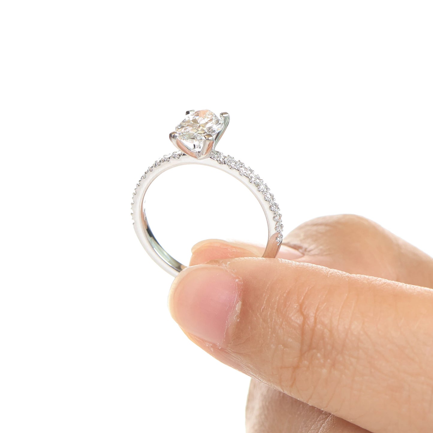 Blythe Oval 1-carat White Gold