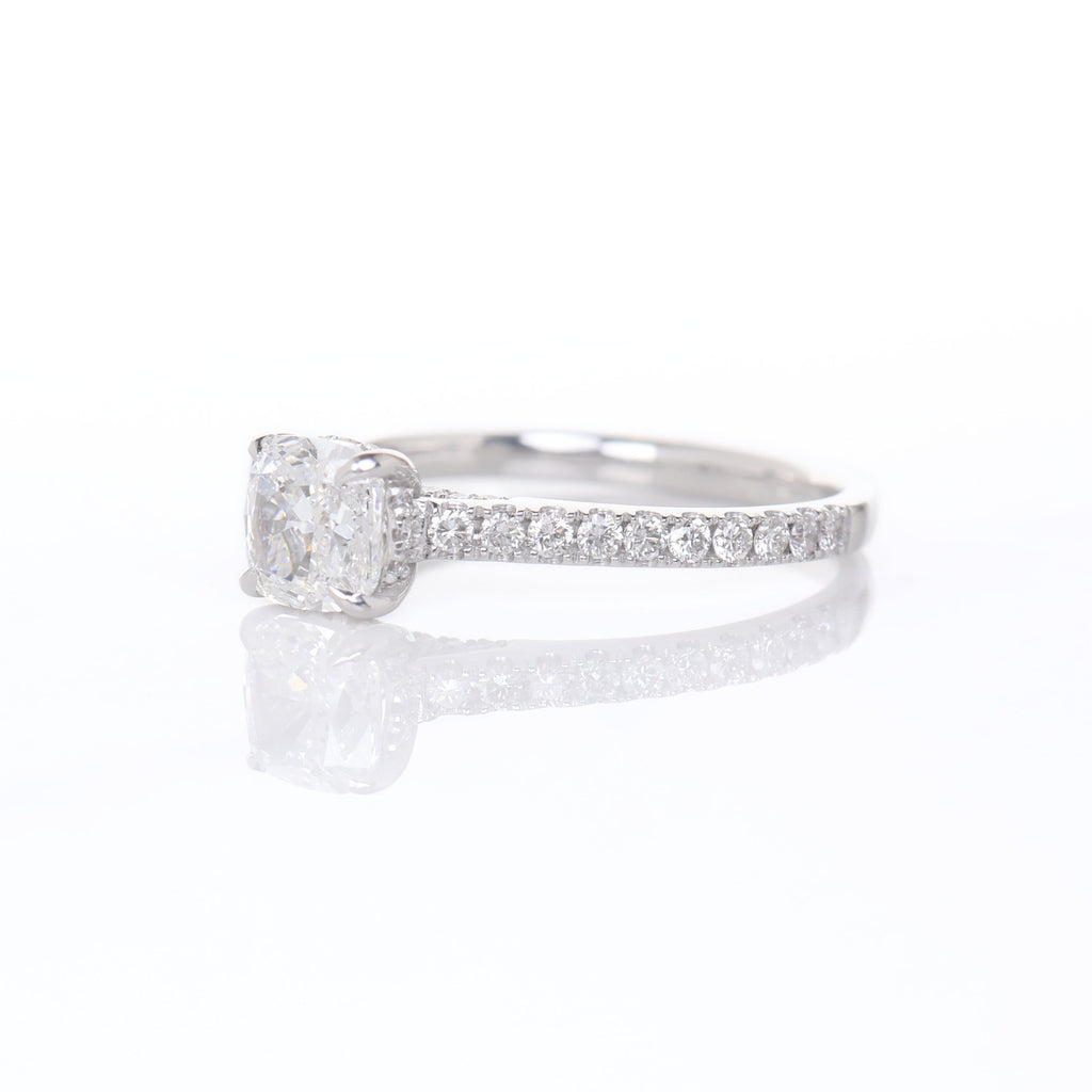 Linnaeus Square Cushion 1-carat White Gold