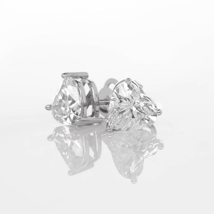 Stud Earrings Heart 2-carat