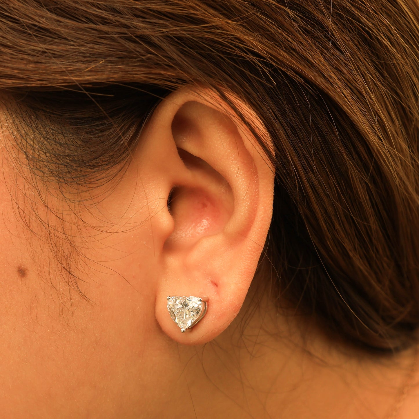 Stud Earrings Heart 2-carat