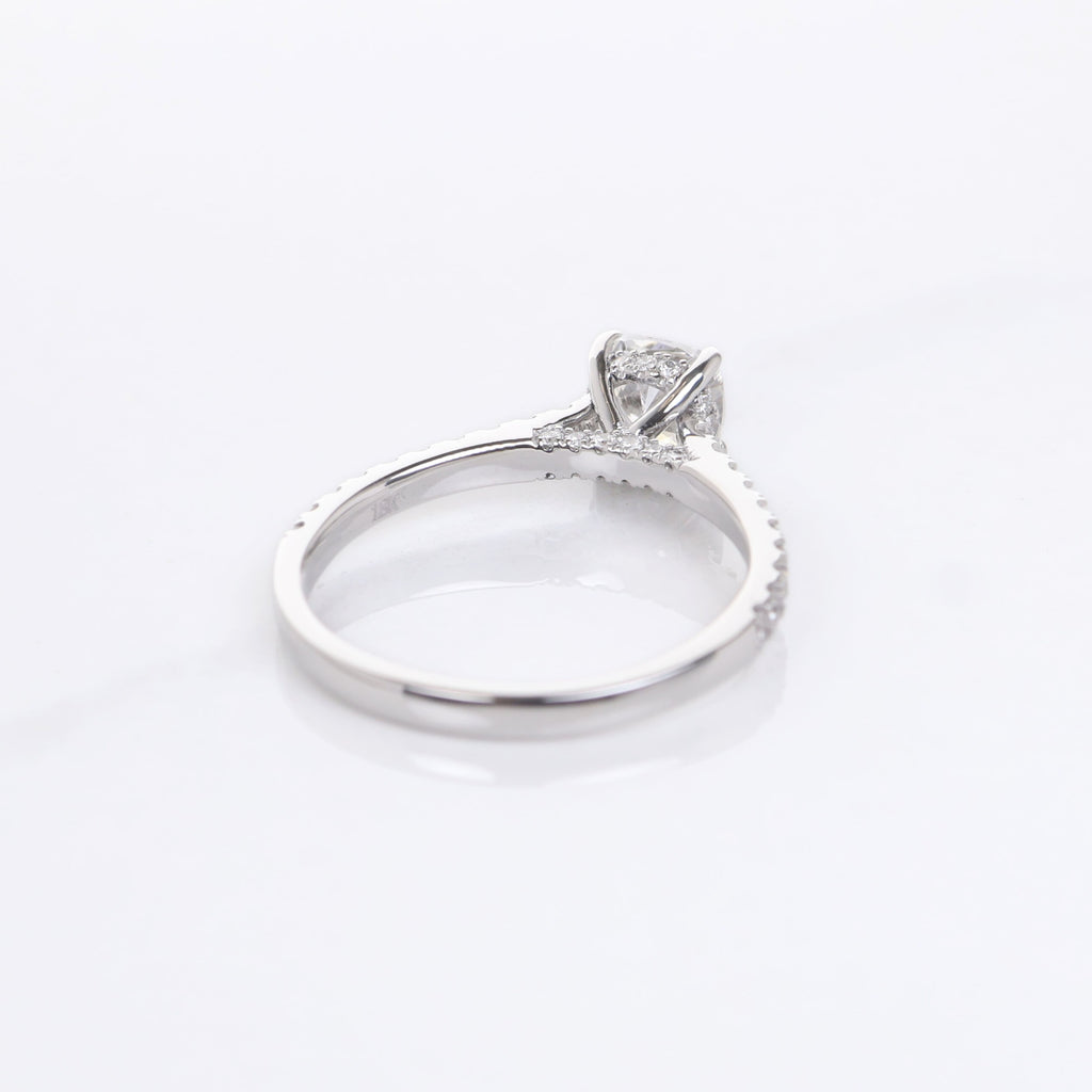 Linnaeus Square Cushion 1-carat White Gold