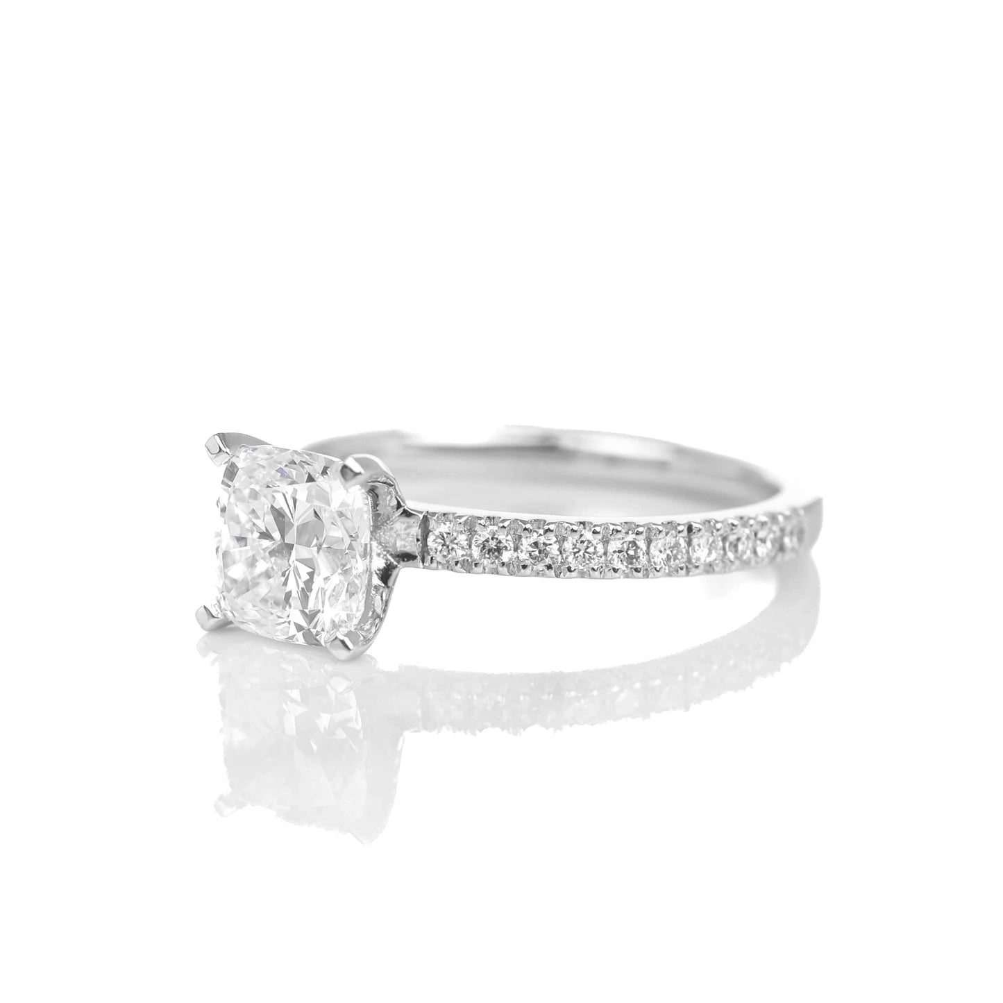 Delicate Blythe Square Cushion 1-carat White Gold