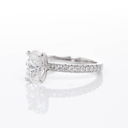 Blythe Oval 1-carat White Gold