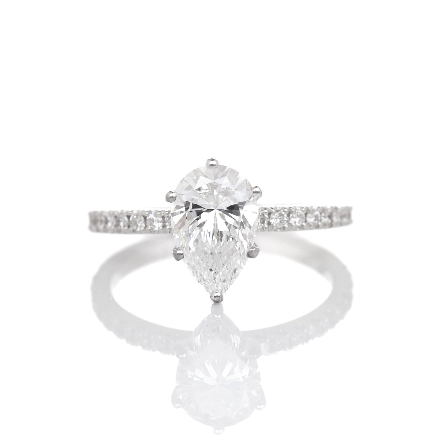 Delicate Blythe Pear 1-carat White Gold