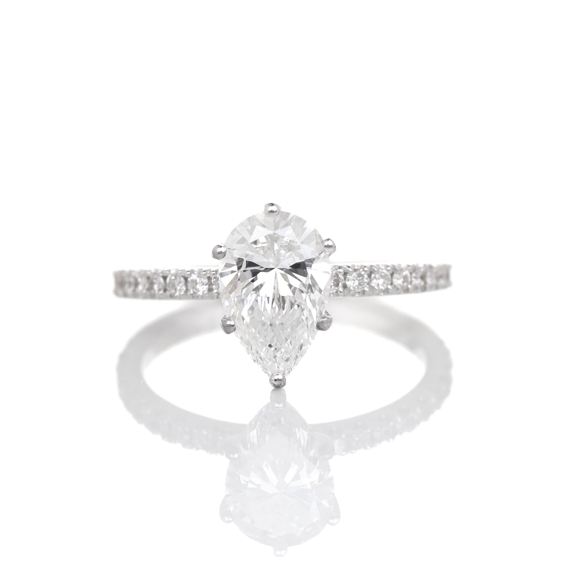 Delicate Blythe Pear 1-carat White Gold
