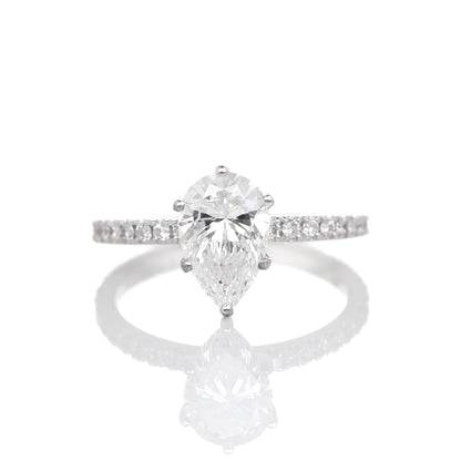 Delicate Blythe Pear 1-carat White Gold