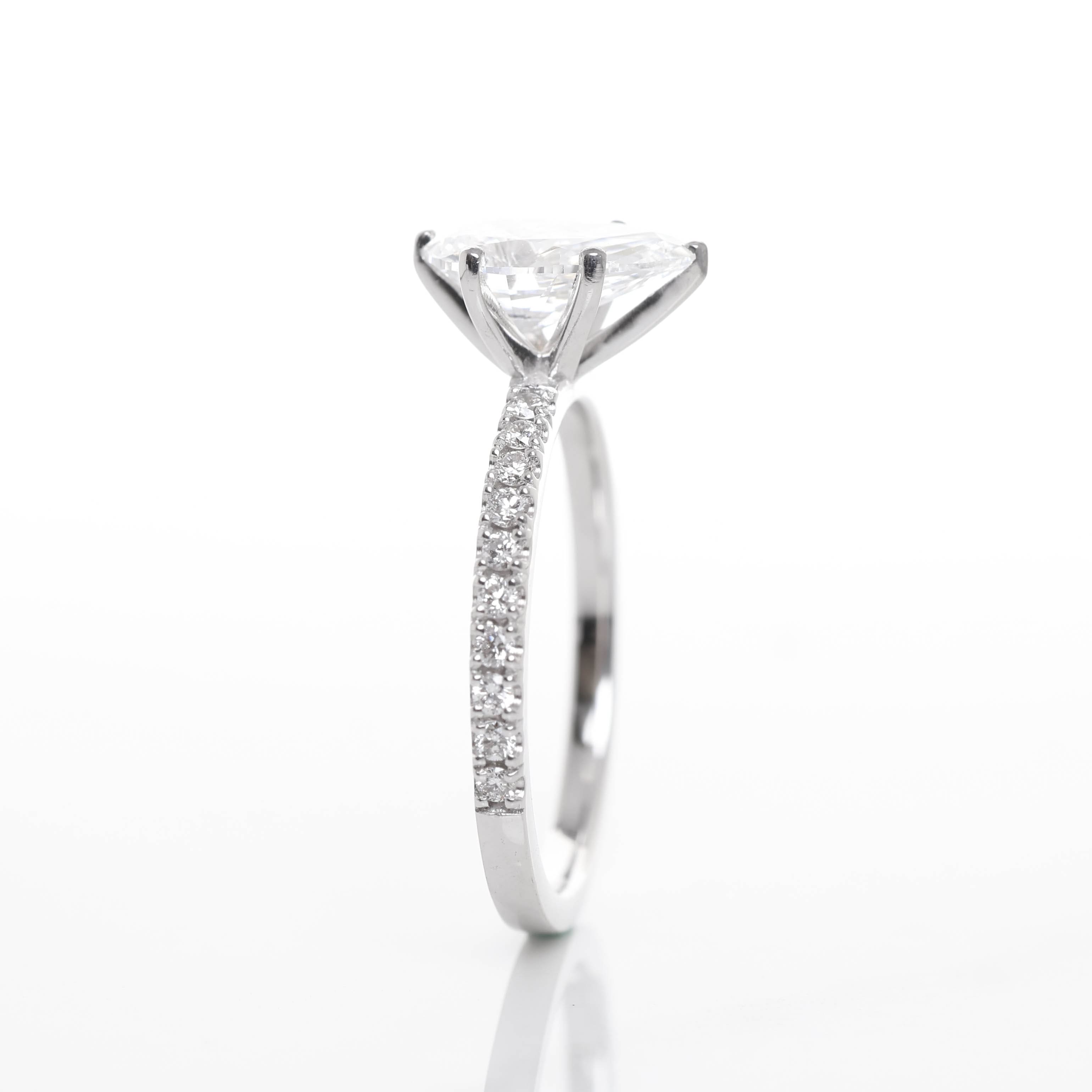 Delicate Blythe Pear 1-carat White Gold
