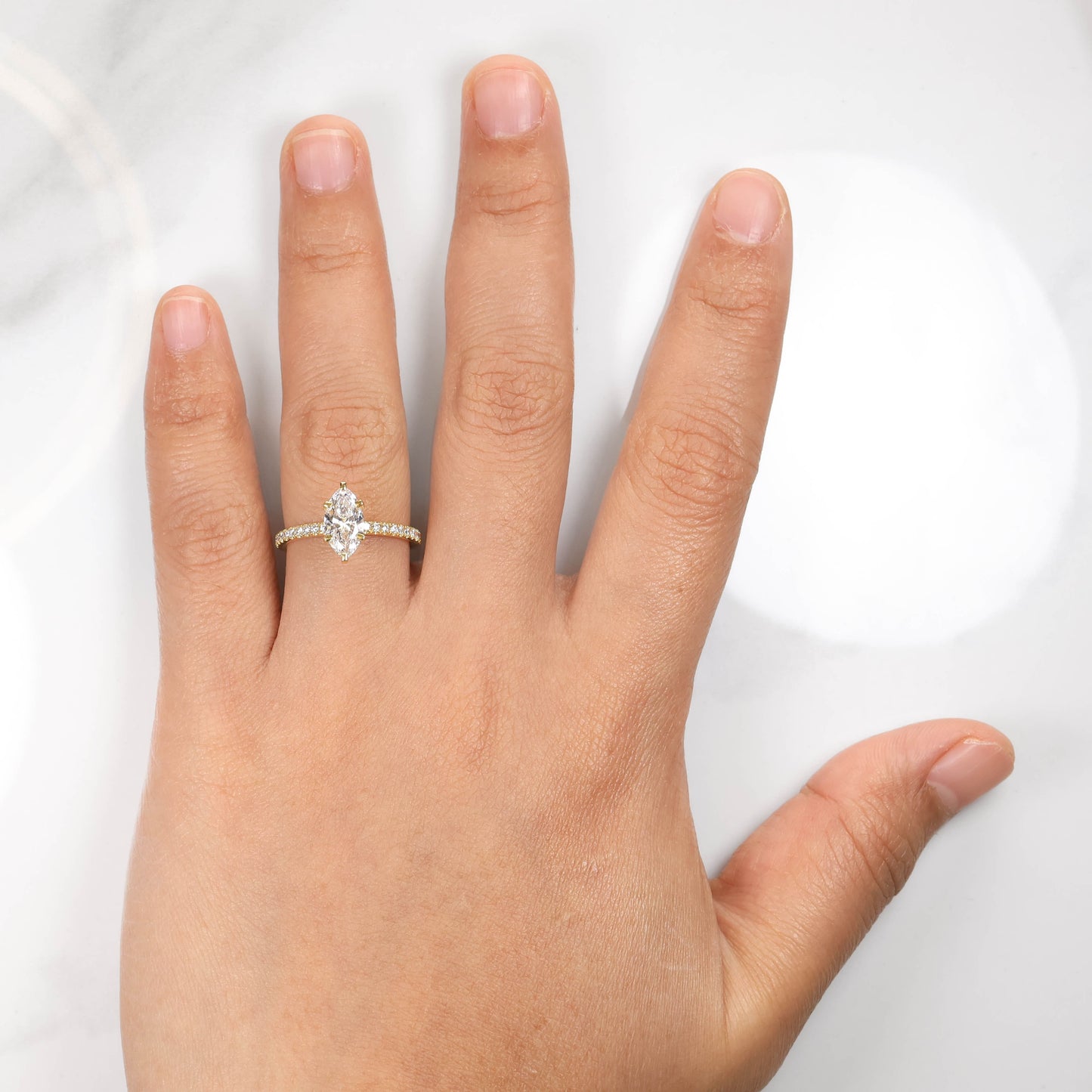 Delicate Blythe Marquise 1-carat Yellow Gold