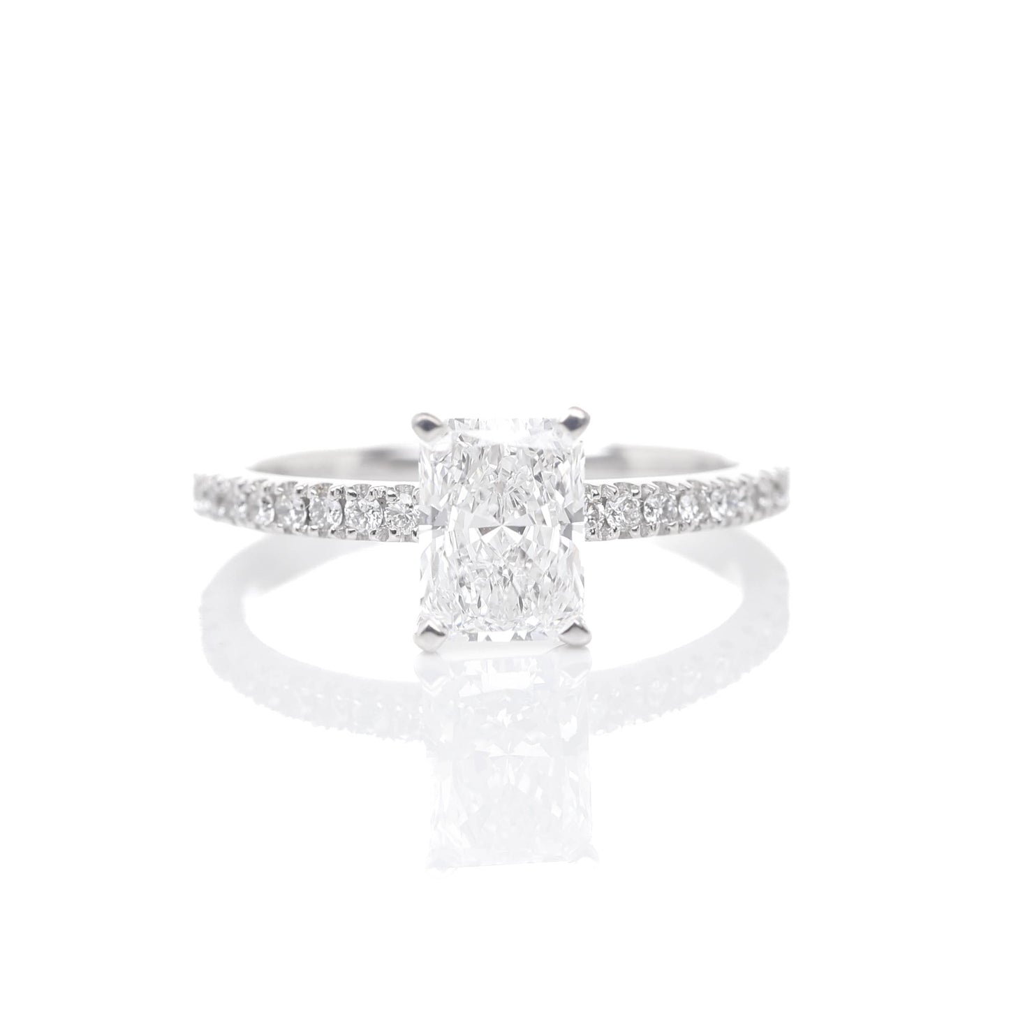 Delicate Blythe Radiant 1-carat White Gold