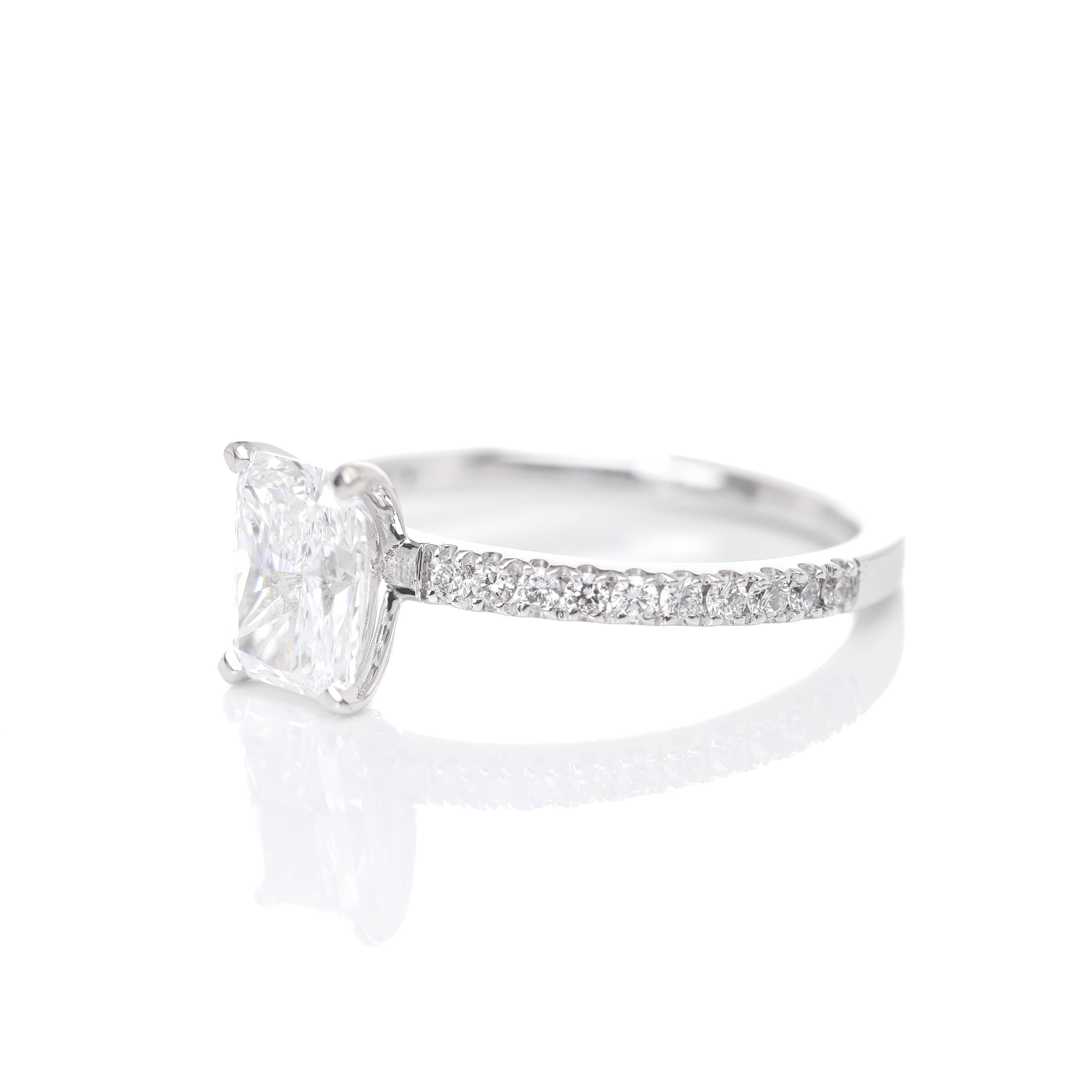 Delicate Blythe Radiant 1-carat White Gold