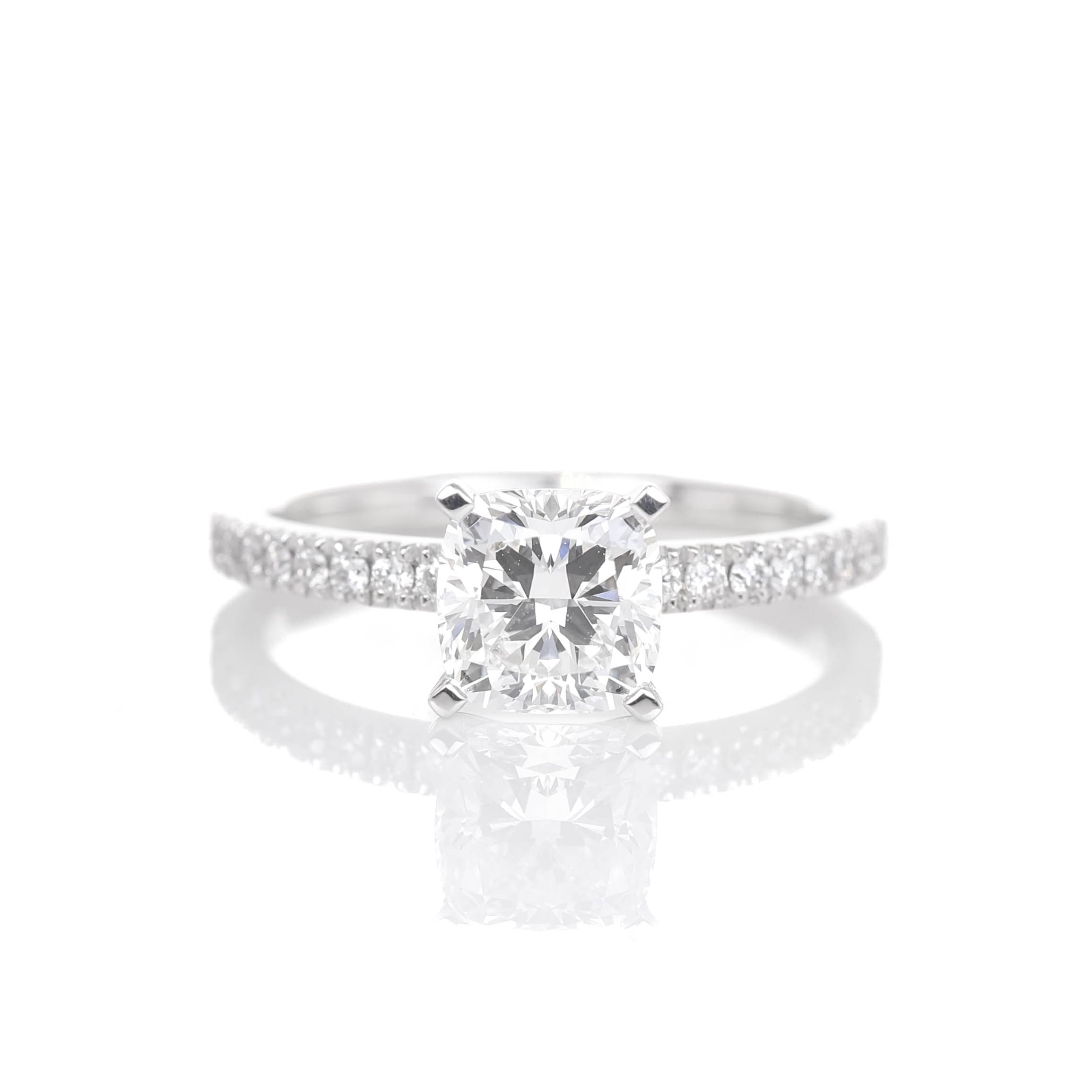 Delicate Blythe Square Cushion 1-carat White Gold