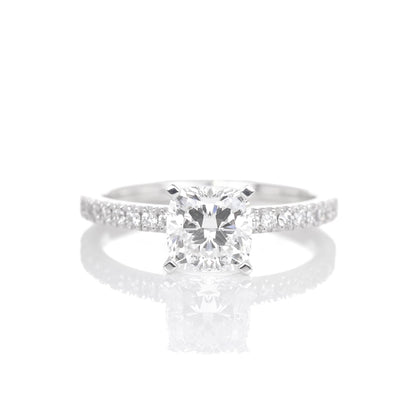 Delicate Blythe Square Cushion 1-carat White Gold