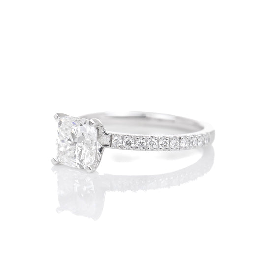 Delicate Blythe Square Cushion 1-carat White Gold