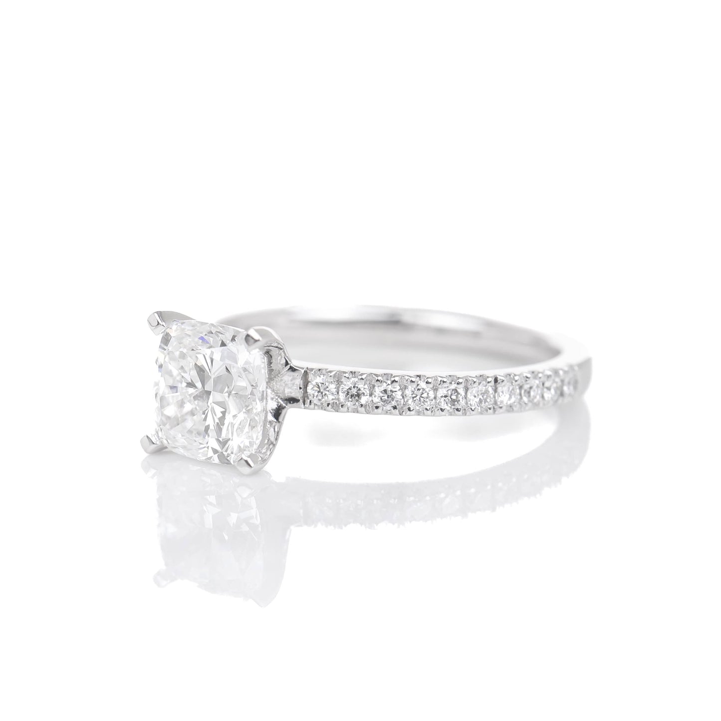 Delicate Blythe Square Cushion 1-carat White Gold