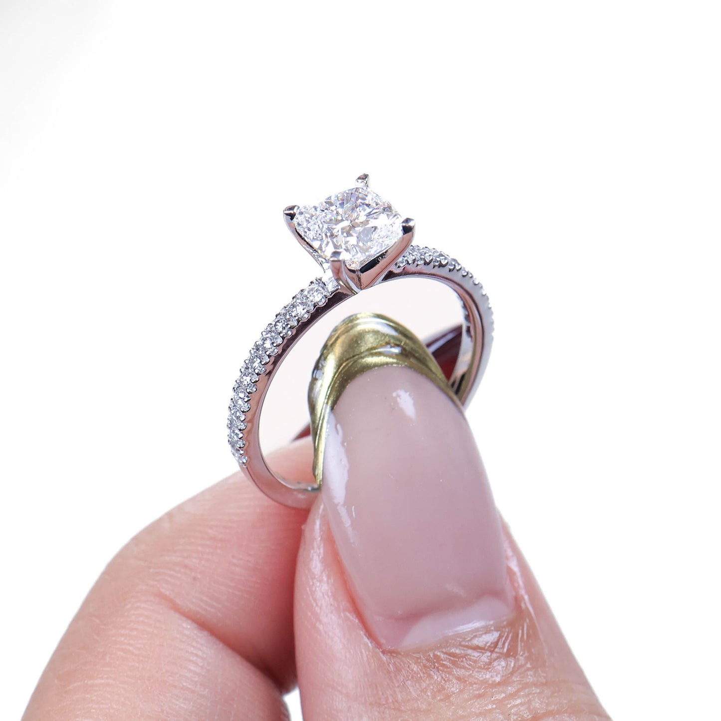Delicate Blythe Square Cushion 1-carat White Gold
