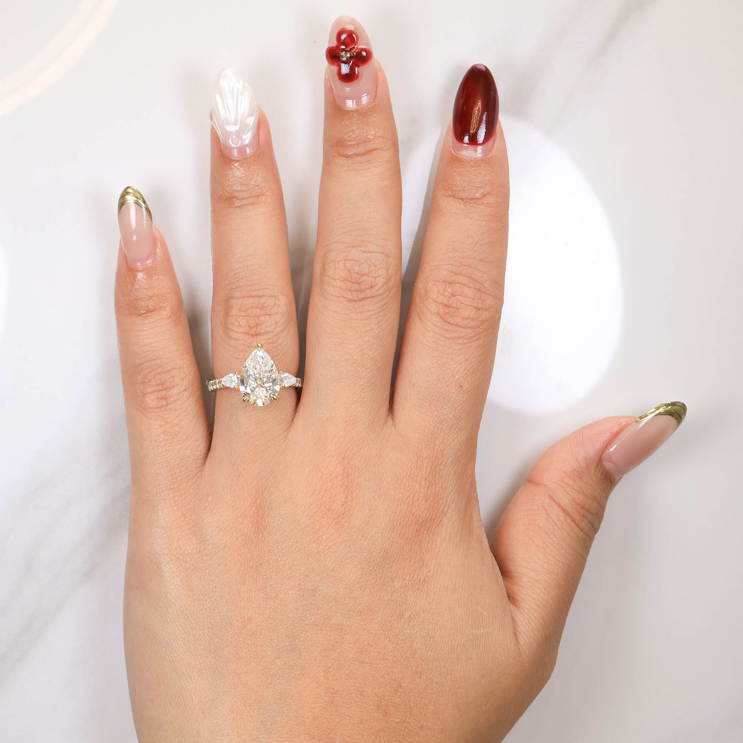 Canary Pear 3-carat Yellow Gold