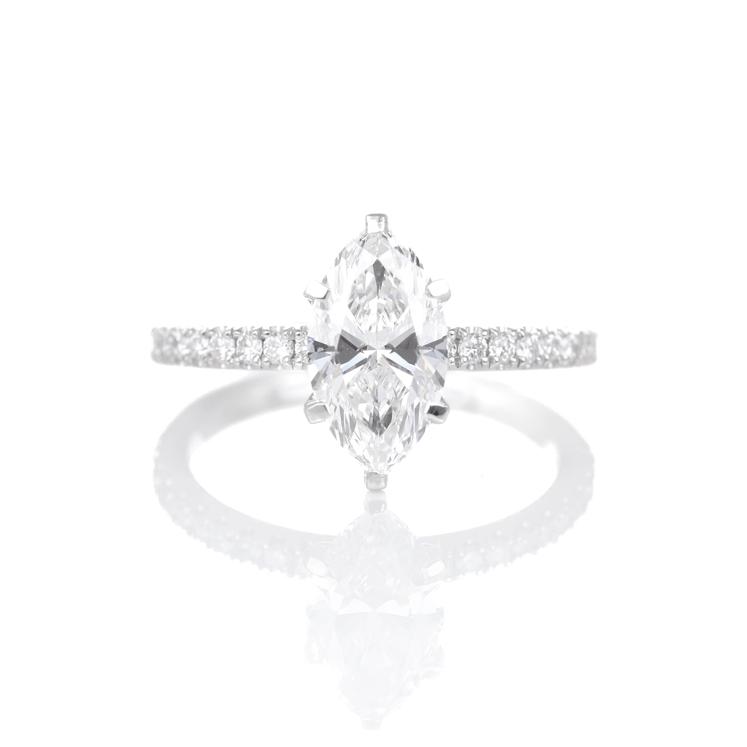 Delicate Blythe Marquise 1-carat White Gold