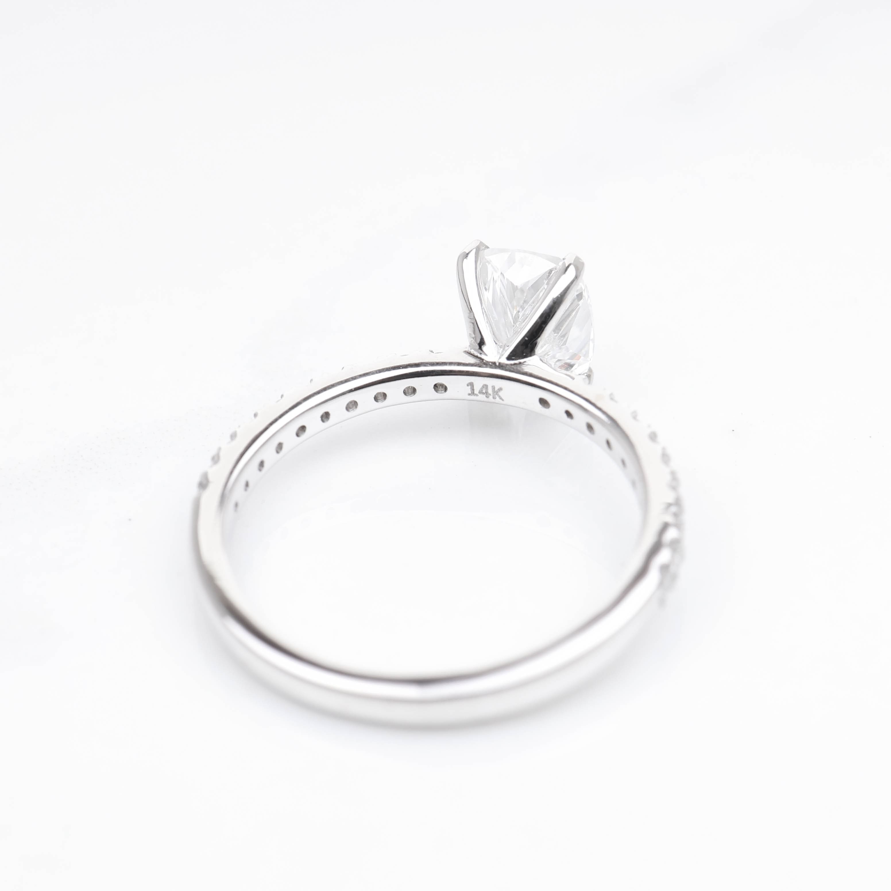 Delicate Blythe Elongated Cushion 1-carat White Gold