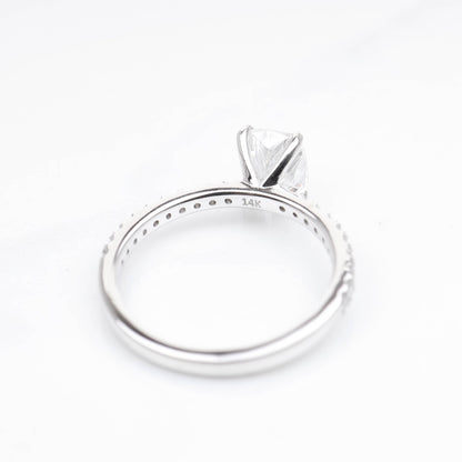 Delicate Blythe Elongated Cushion 1-carat White Gold