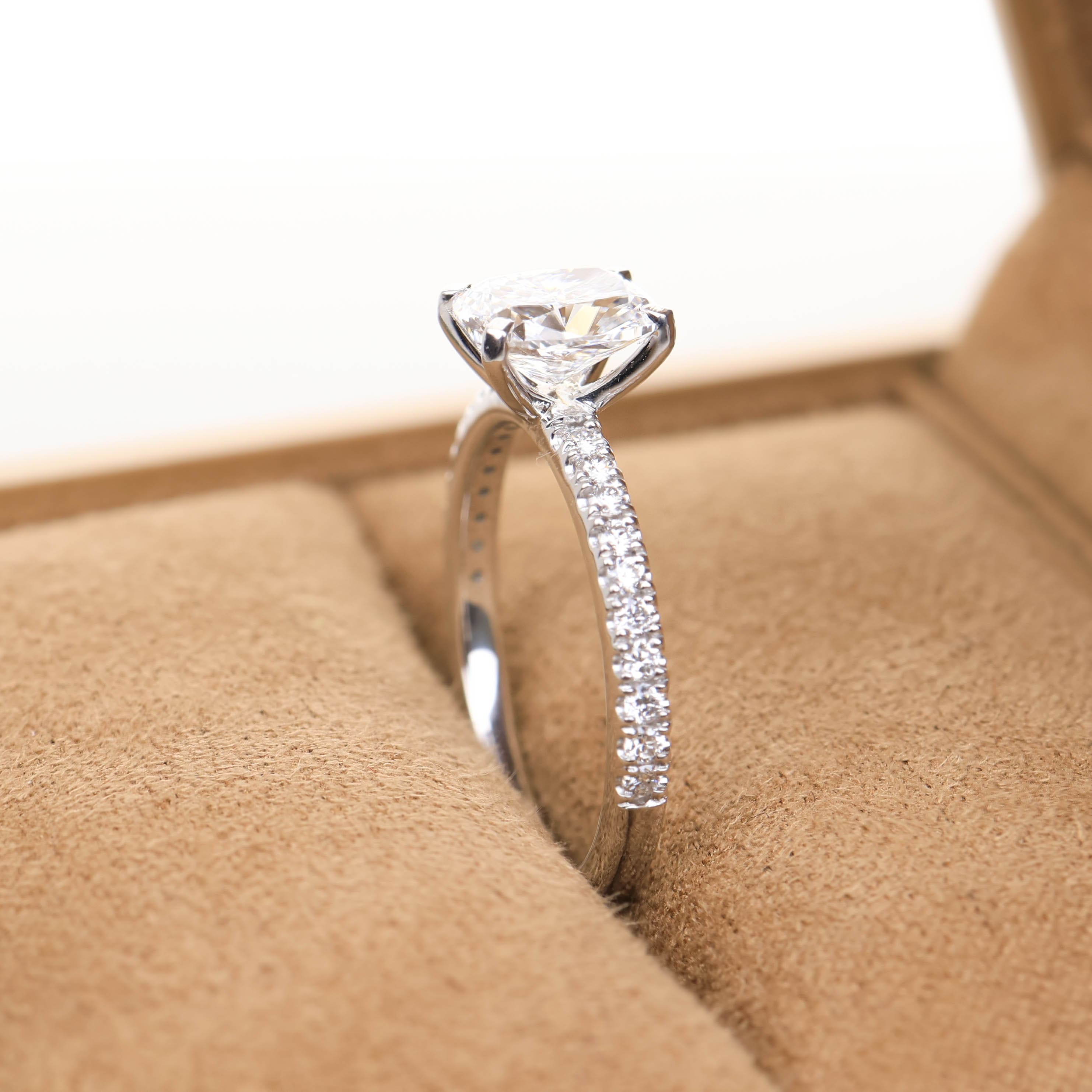 Delicate Blythe Elongated Cushion 1-carat White Gold