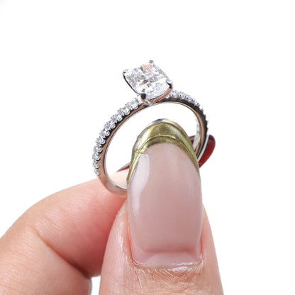 Delicate Blythe Elongated Cushion 1-carat White Gold