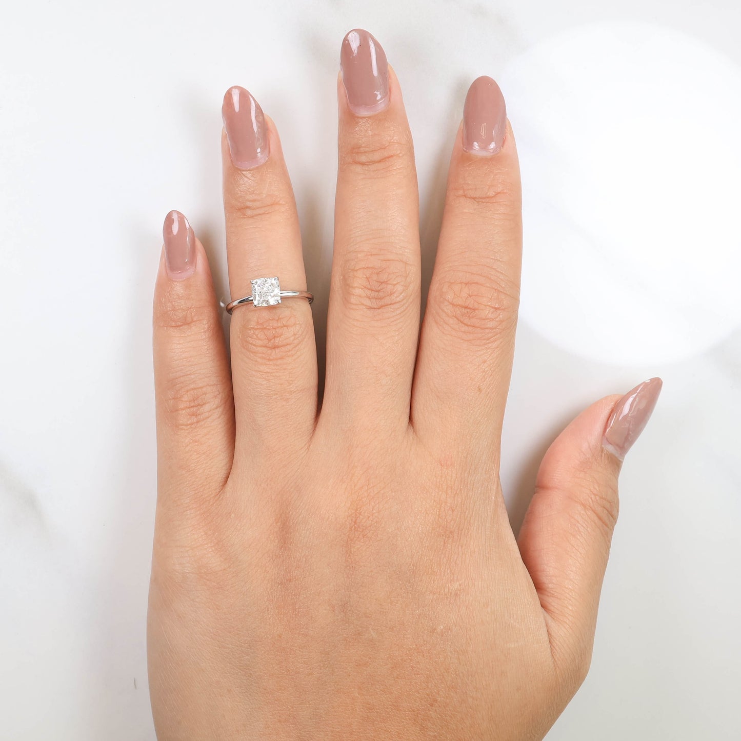 Delicate Iago Square Cushion 1-carat White Gold