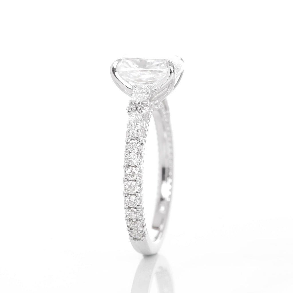 Munia Elongated Cushion 2-carat White Gold