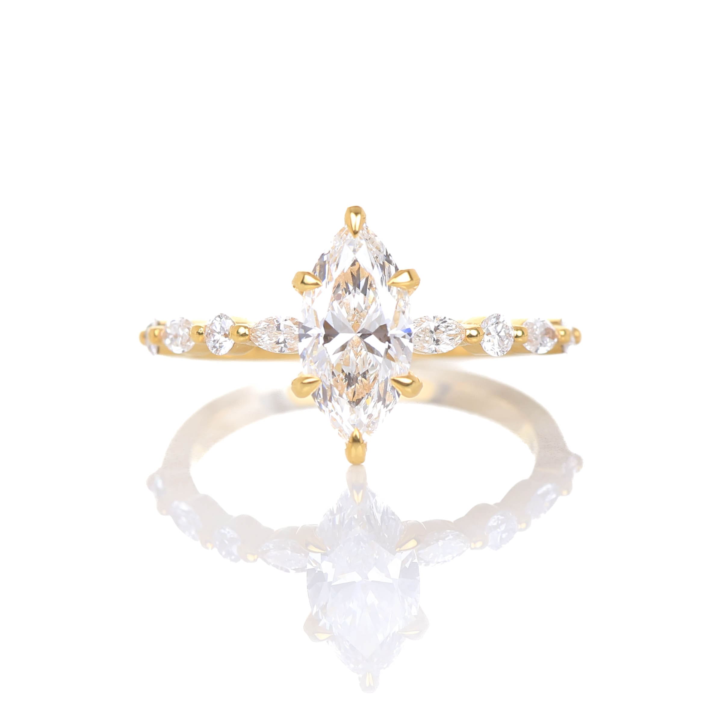 Oriole Marquise 1-carat Yellow Gold