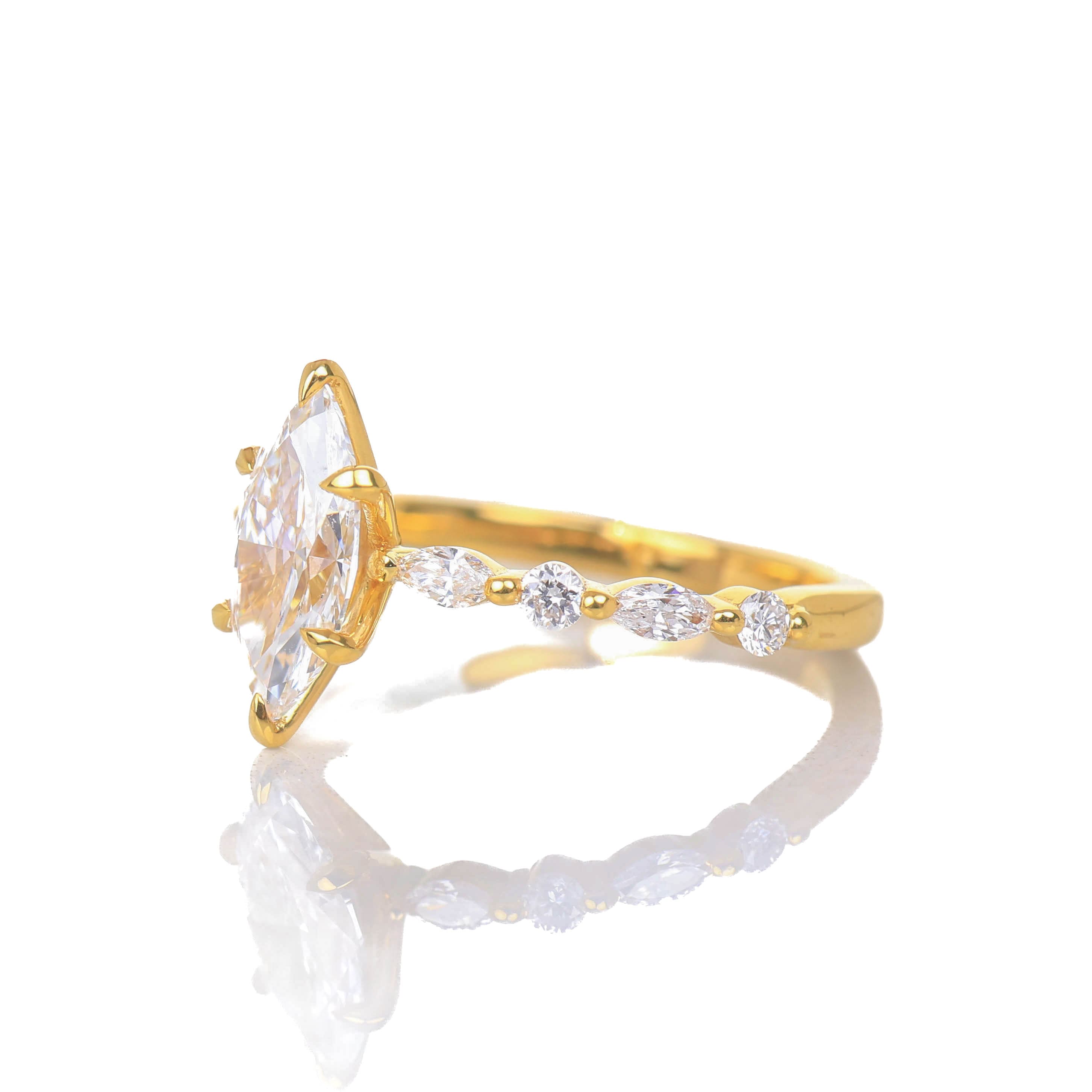 Oriole Marquise 1-carat Yellow Gold